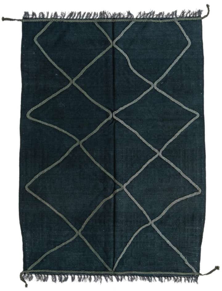 4' 5 x 6' Hand Woven Kilim Modern Wool Rug