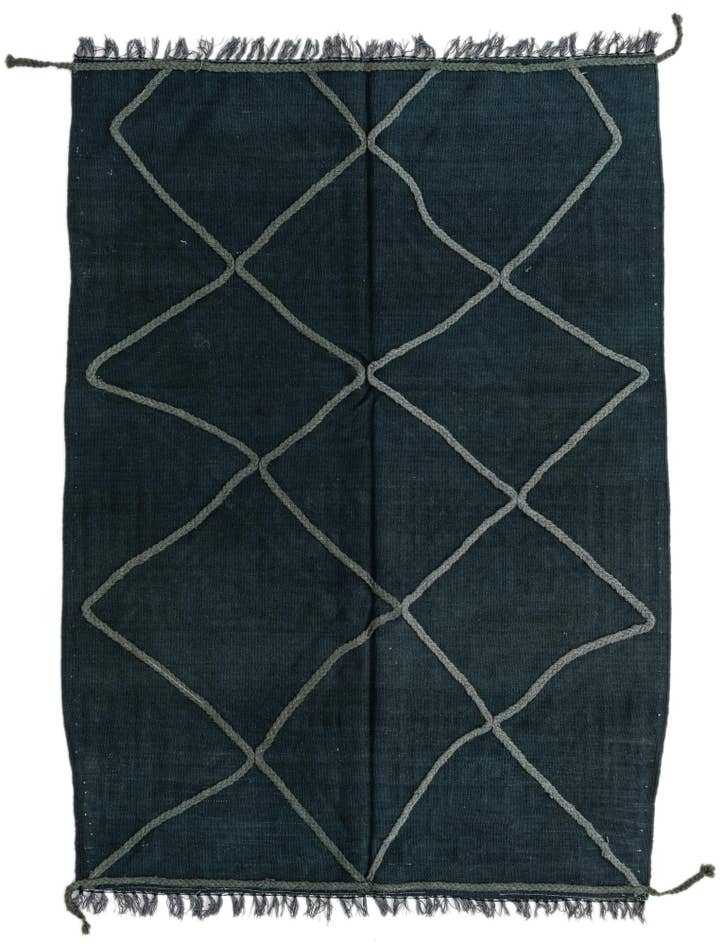Detail image of 4' 5 x 6' Hand Woven Kilim Modern Wool Rug