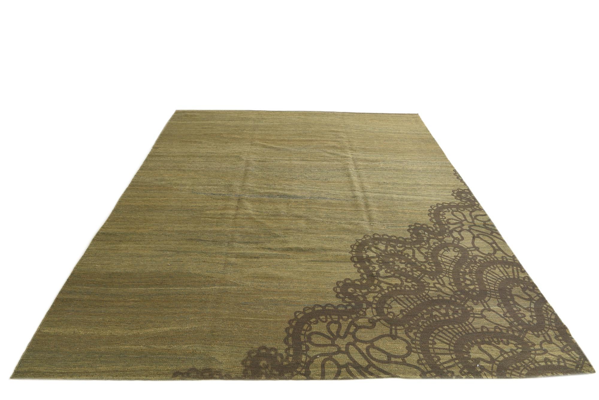 8' 6 x 10' 4 Hand Woven Kilim Modern Wool Rug