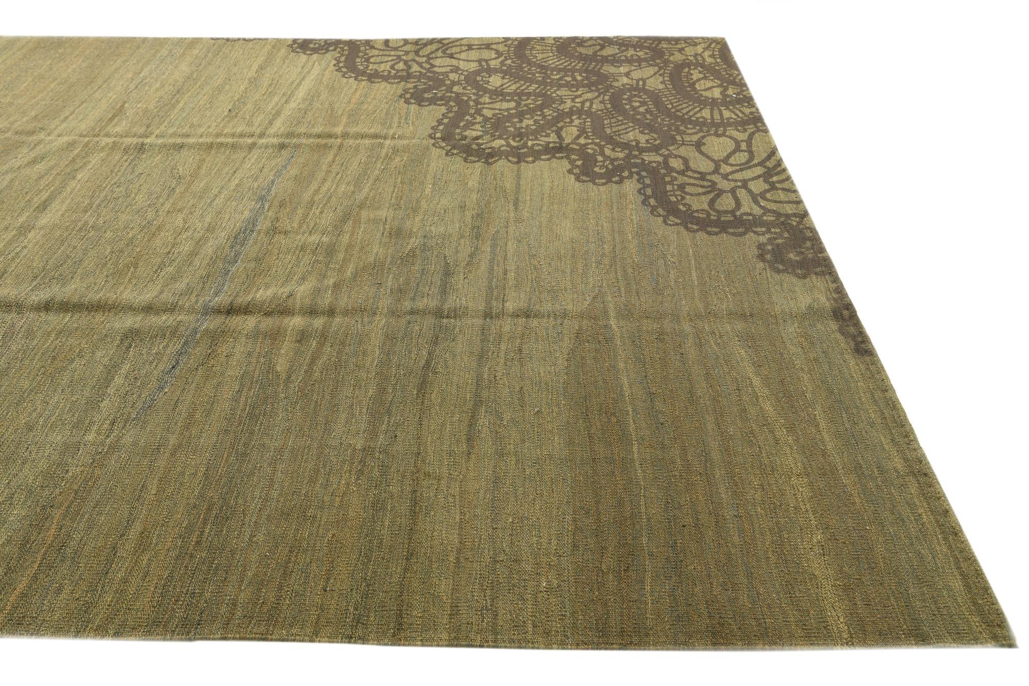 8' 6 x 10' 4 Hand Woven Kilim Modern Wool Rug