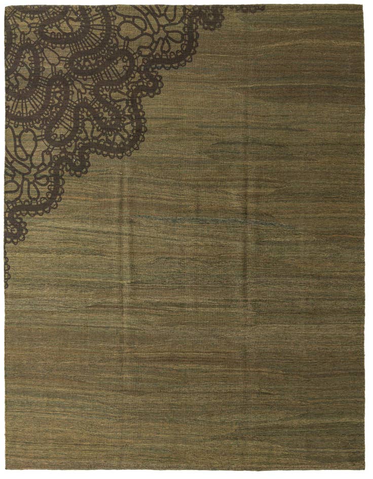 Detail image of 8' 6 x 10' 4 Hand Woven Kilim Modern Wool Rug