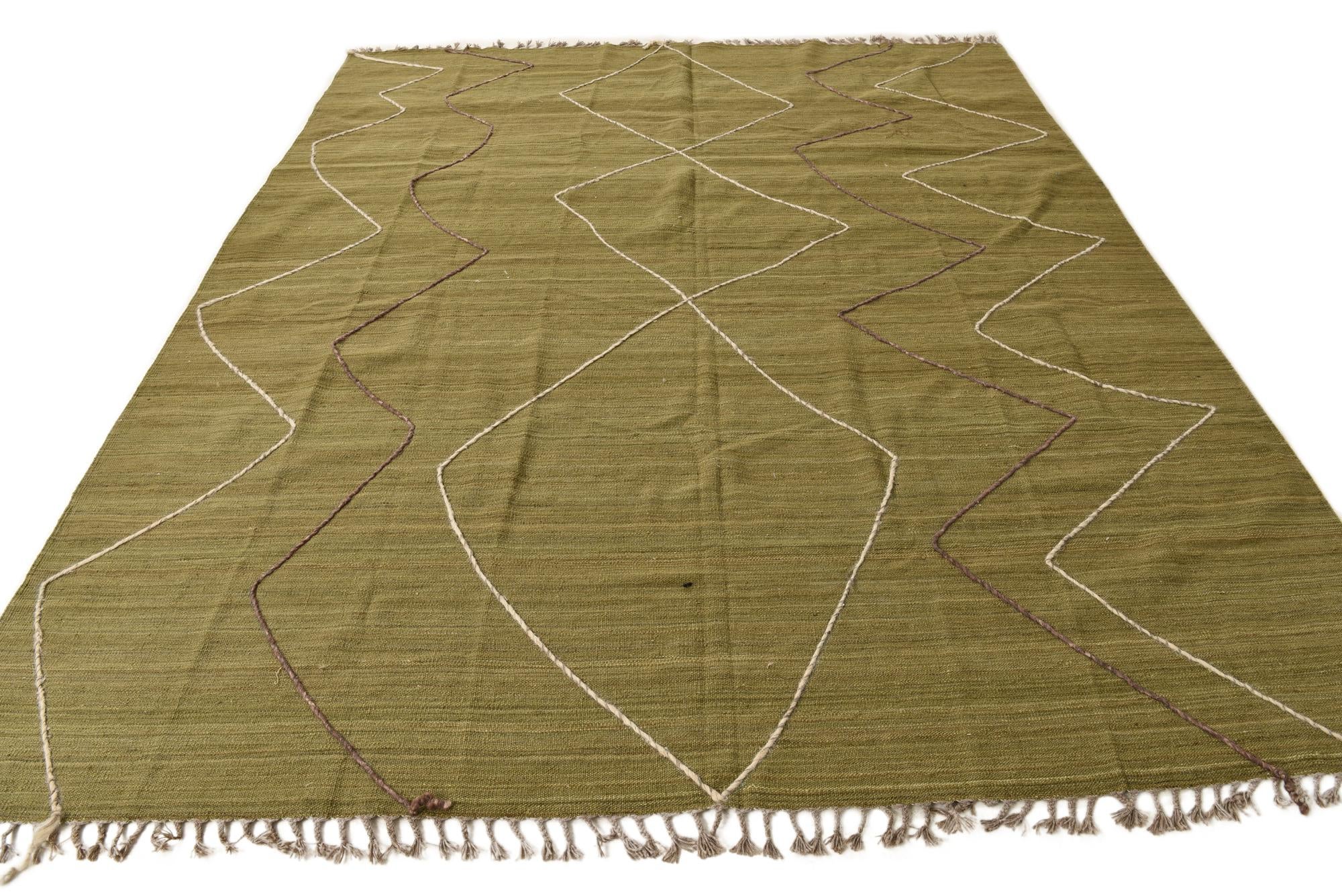 8' 4 x 10' 1 Hand Woven Kilim Modern Wool Rug
