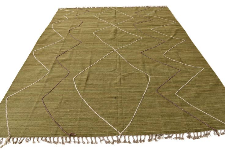 Detail image of 8' 4 x 10' 1 Hand Woven Kilim Modern Wool Rug