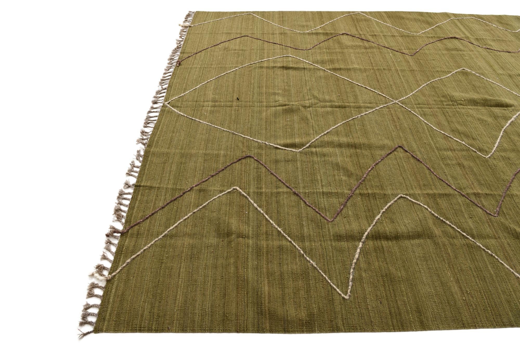 8' 4 x 10' 1 Hand Woven Kilim Modern Wool Rug