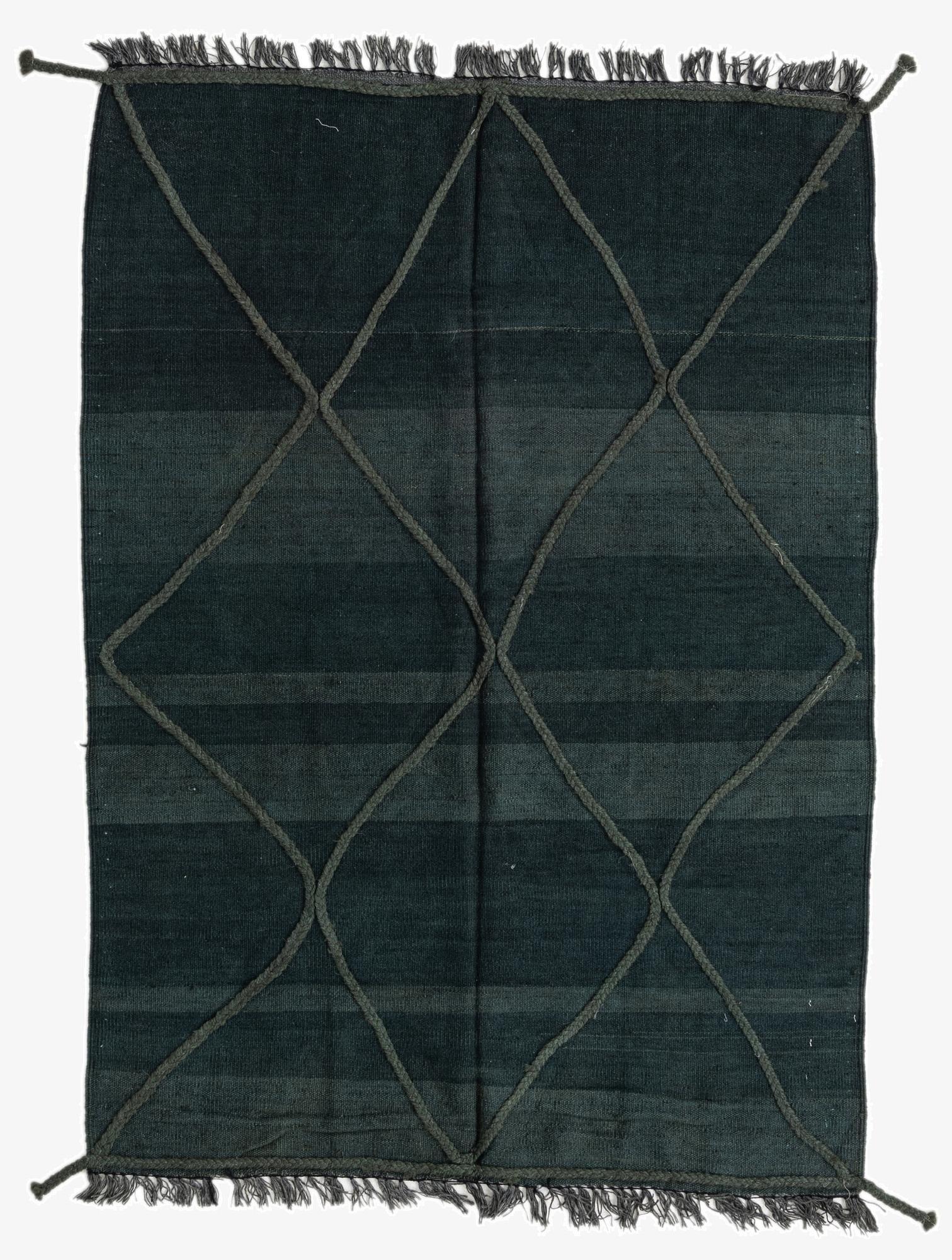 4' 4 x 6'  Hand Woven Kilim Modern Wool Rug