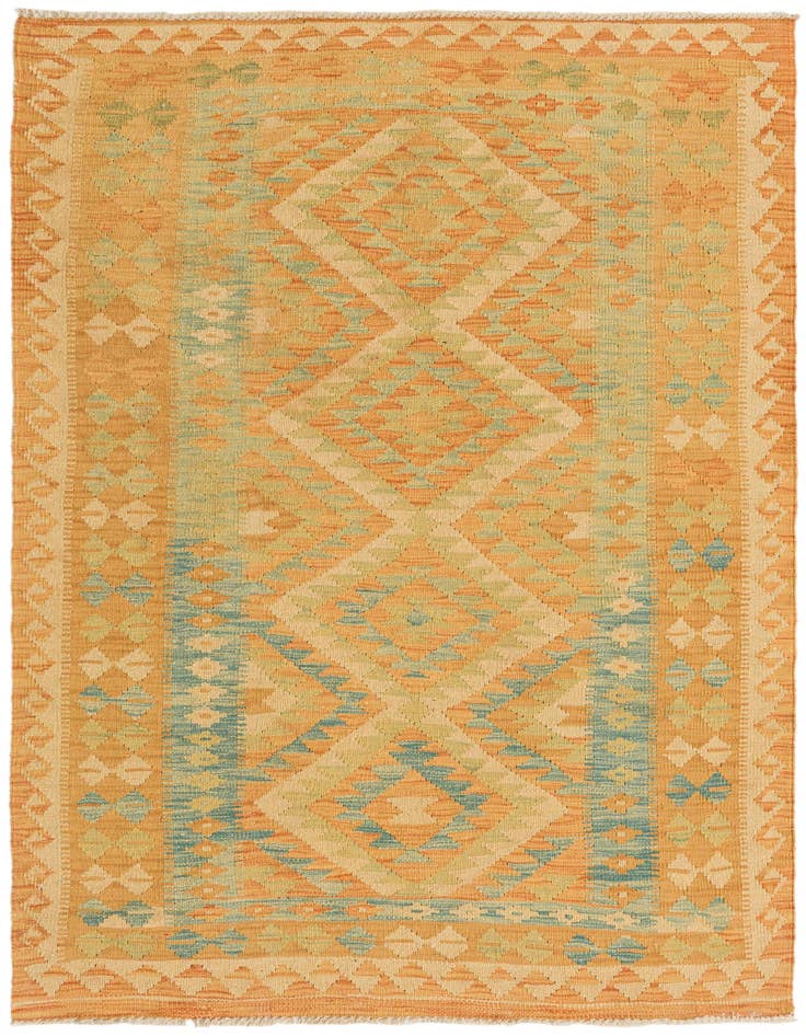 Detail image of 3' 4 x 5' 2 Hand Woven Kilim Waziri Wool Rug