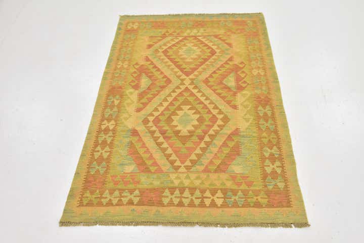 3' 2 x 5' Hand Woven Kilim Waziri Wool Rug