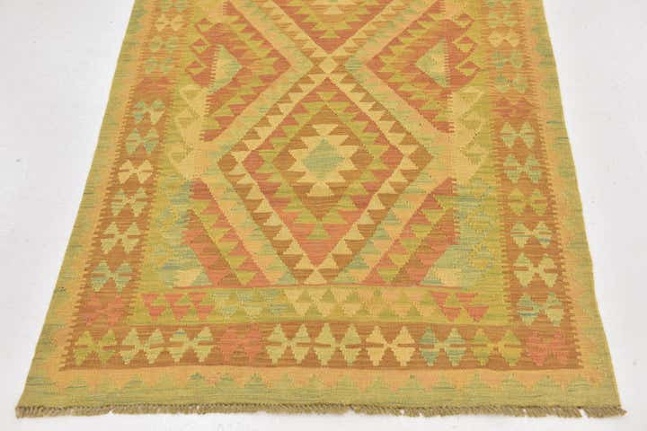 3' 2 x 5' Hand Woven Kilim Waziri Wool Rug