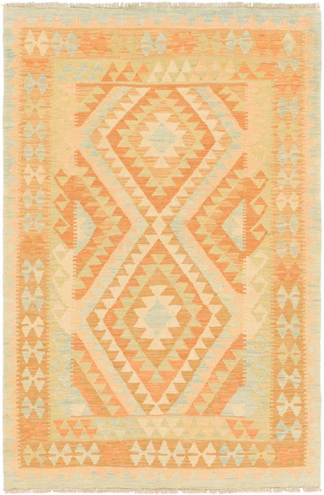 3' 2 x 5' Hand Woven Kilim Waziri Wool Rug
