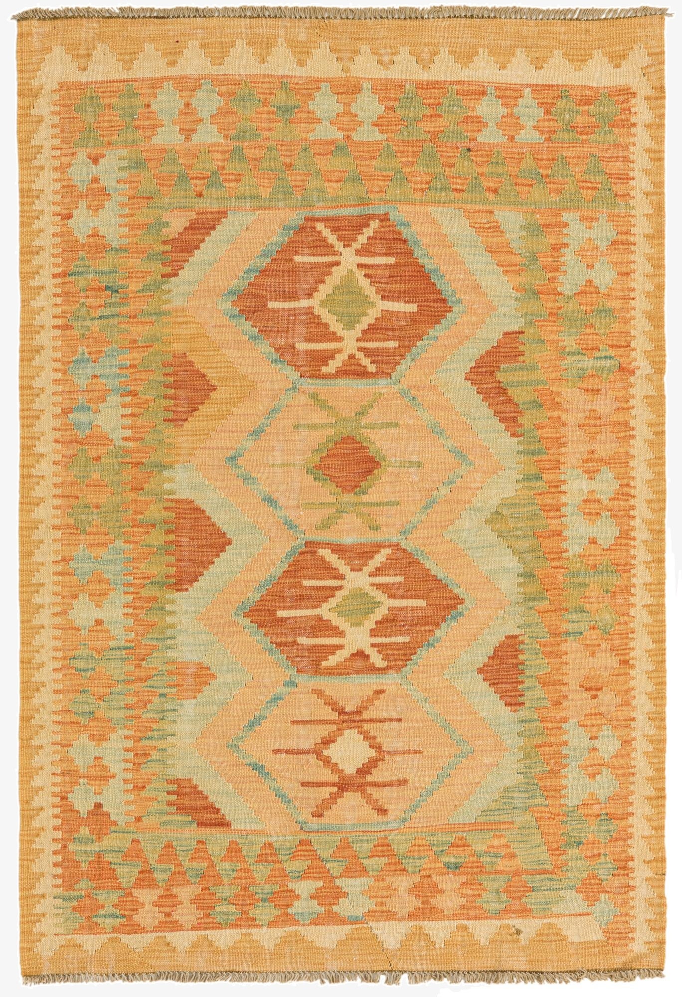 3' 3 x 5'  Hand Woven Kilim Waziri Wool Rug
