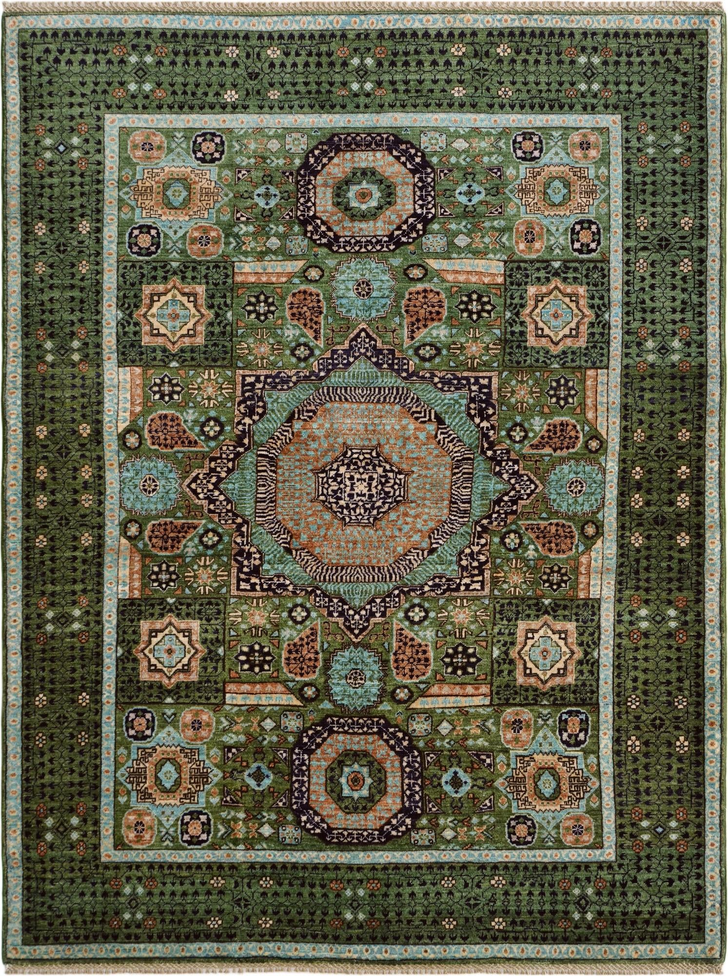 5' 1 x 6' 8 Hand Knotted Mamluk Ziegler Rug