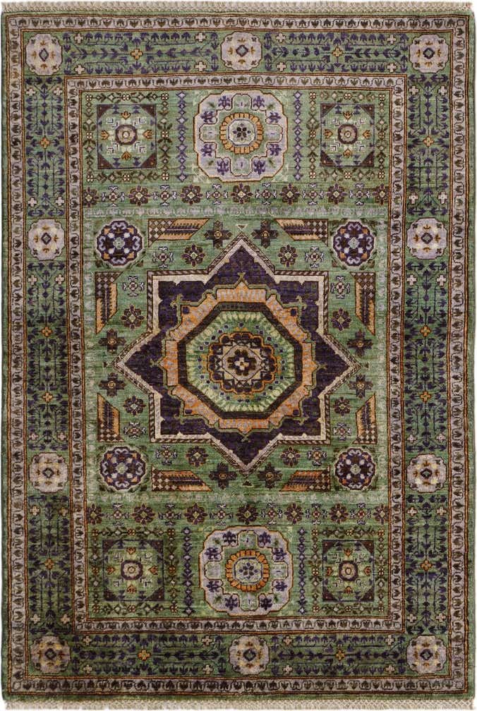 3' 4 x 4' 9 Hand Knotted Mamluk Ziegler Rug