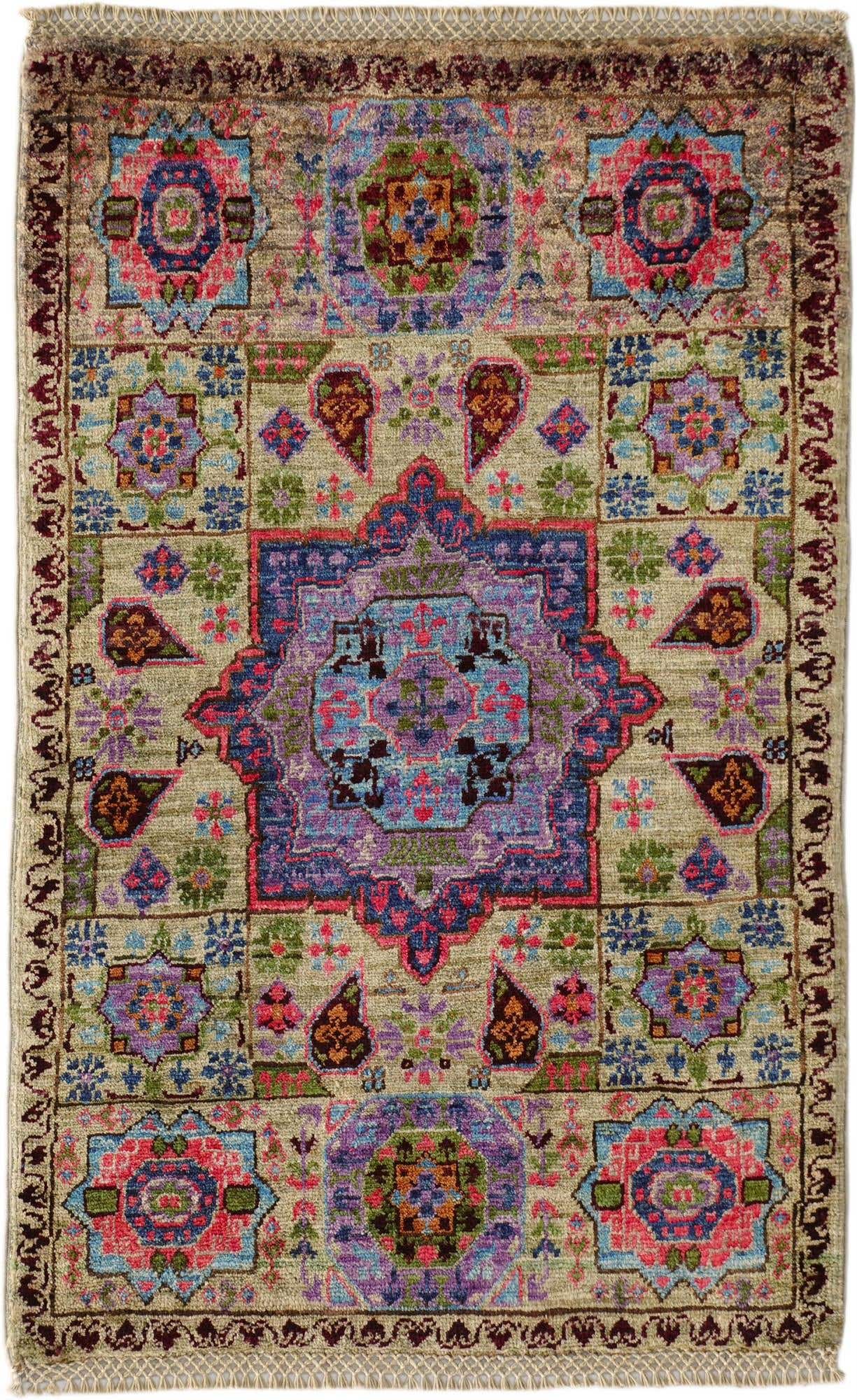 2' x 3' 2 Hand Knotted Mamluk Ziegler Rug