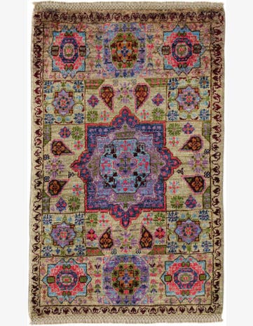 2' x 3' 2 Hand Knotted Mamluk Ziegler Rug