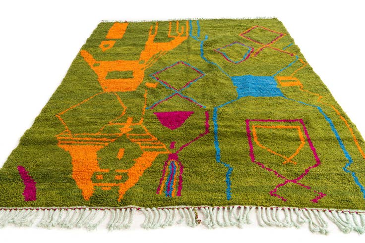 Detail image of 6' 10 x 9' 4 Hand Knotted Moroccan Wool Rug
