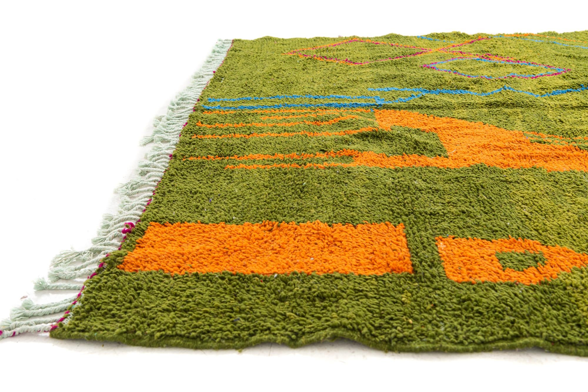 6' 10 x 9' 4 Hand Knotted Moroccan Wool Rug