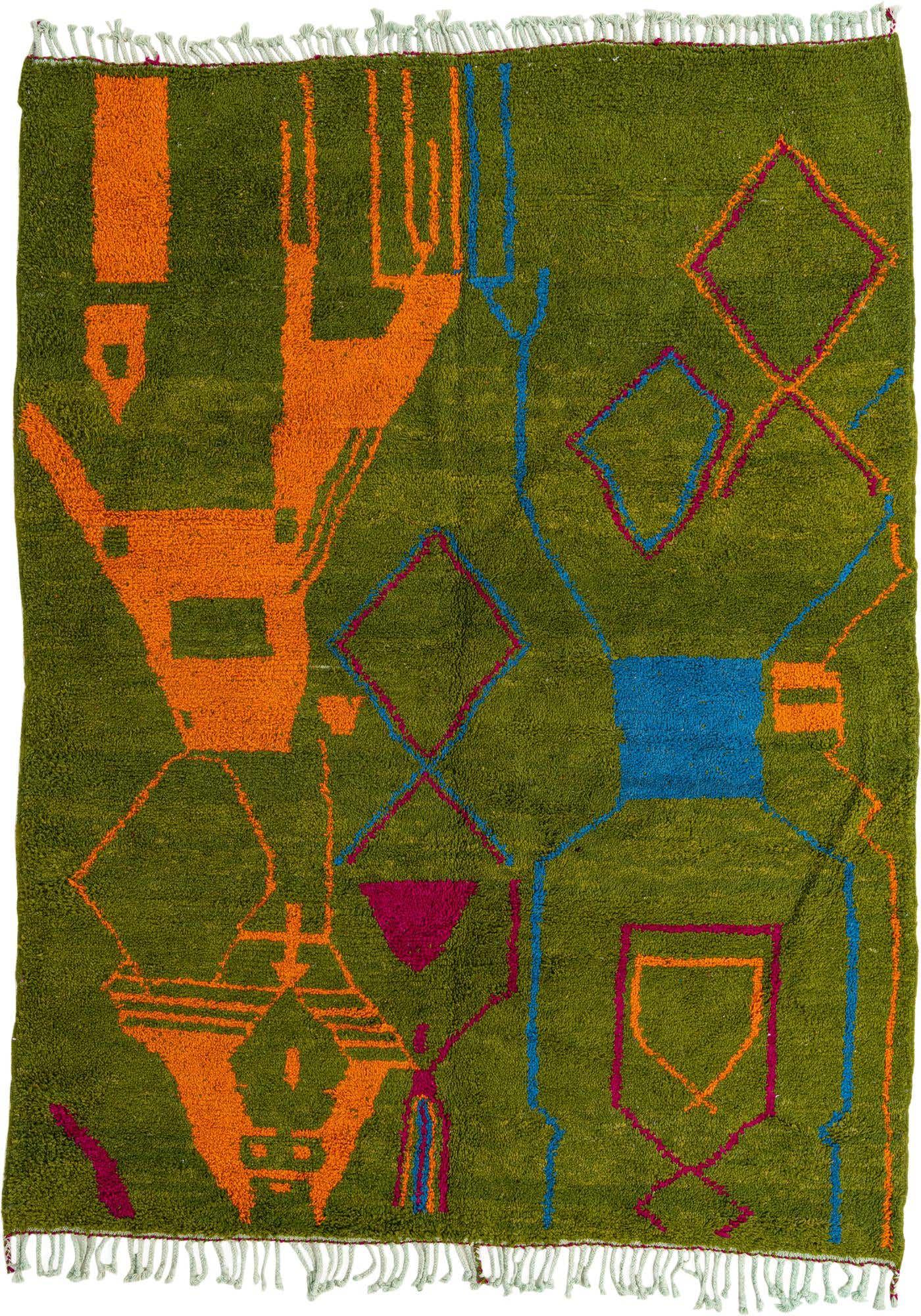 6' 10 x 9' 4 Hand Knotted Moroccan Wool Rug