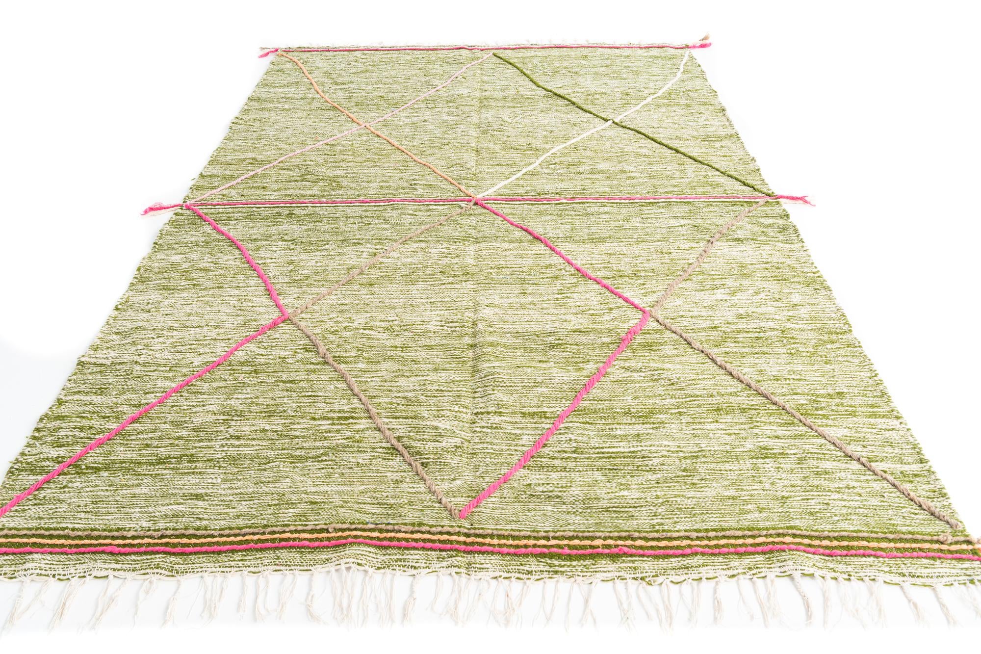 6' 6 x 9' 7 Hand Knotted Moroccan Wool Rug