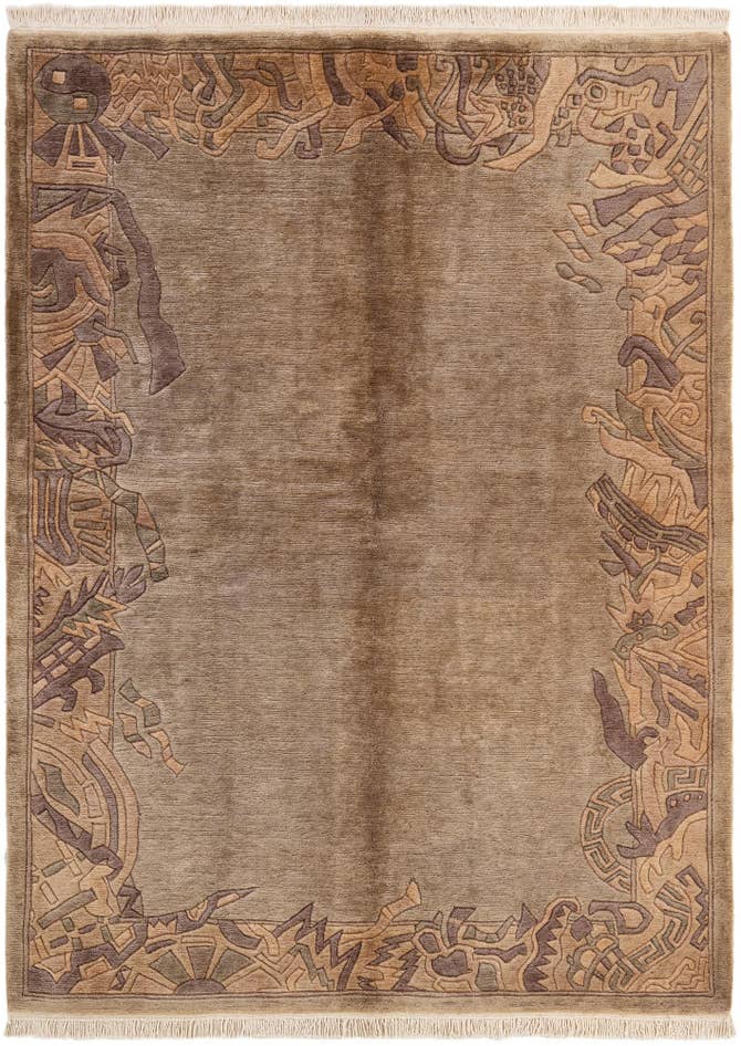 Detail image of 5' 5 x 7' 6 Hand Knotted Nepal Wool Rug