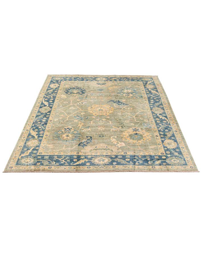 6' 10 x 9' 9 Hand Knotted Oushak Wool Rug