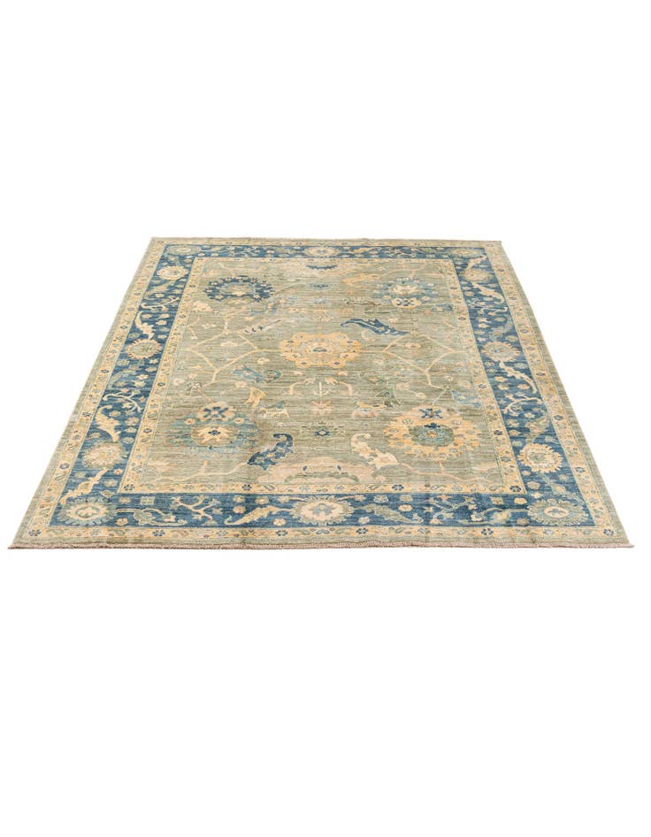 Detail image of 6' 10 x 9' 9 Hand Knotted Oushak Wool Rug