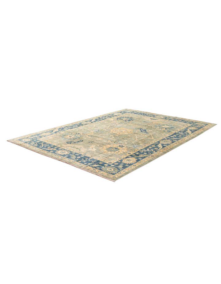 6' 10 x 9' 9 Hand Knotted Oushak Wool Rug