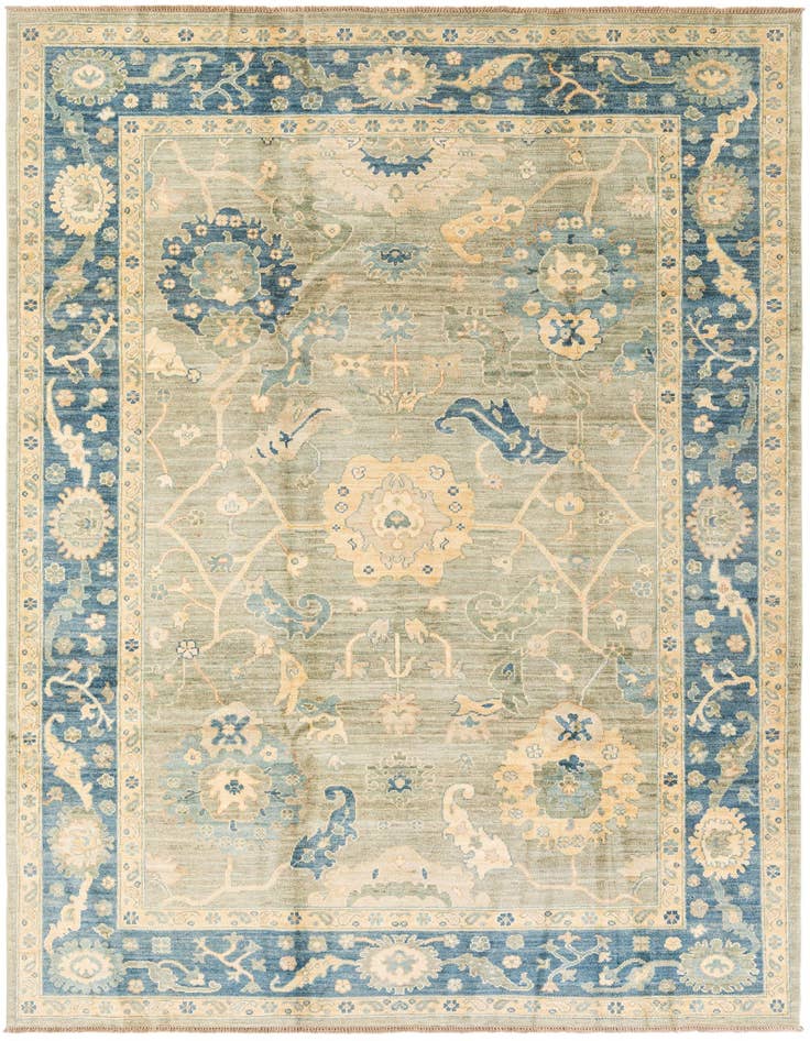 Detail image of 6' 10 x 9' 9 Hand Knotted Oushak Wool Rug
