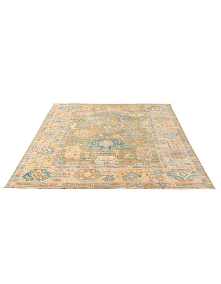 Detail image of 8' 1 x 9' 10 Hand Knotted Oushak Wool Rug