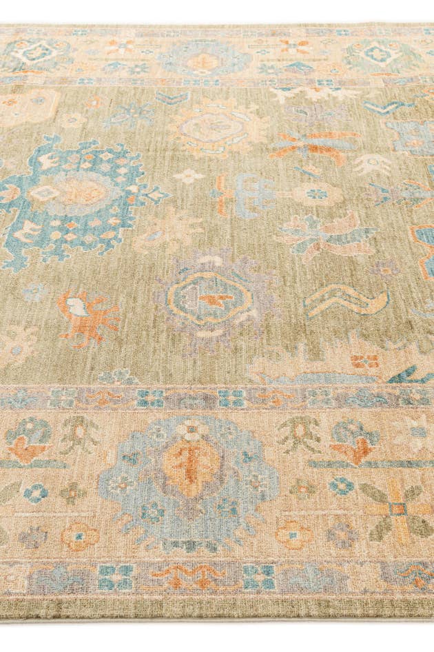 Detail image of 8' 1 x 9' 10 Hand Knotted Oushak Wool Rug