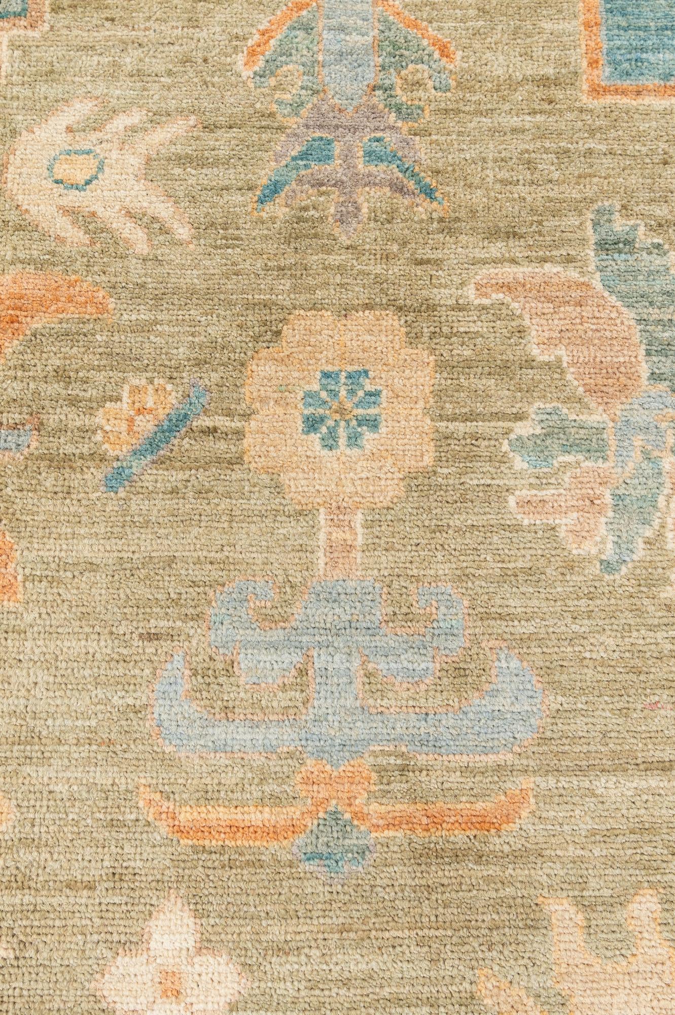 8' 1 x 9' 10 Hand Knotted Oushak Wool Rug