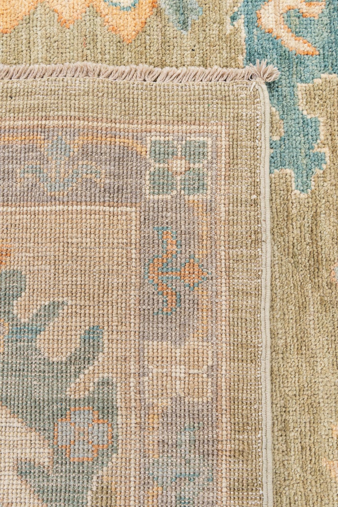8' 1 x 9' 10 Hand Knotted Oushak Wool Rug