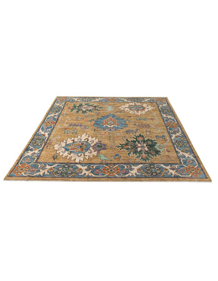 8' 5 x 9' 10 Hand Knotted Oushak Wool Rug