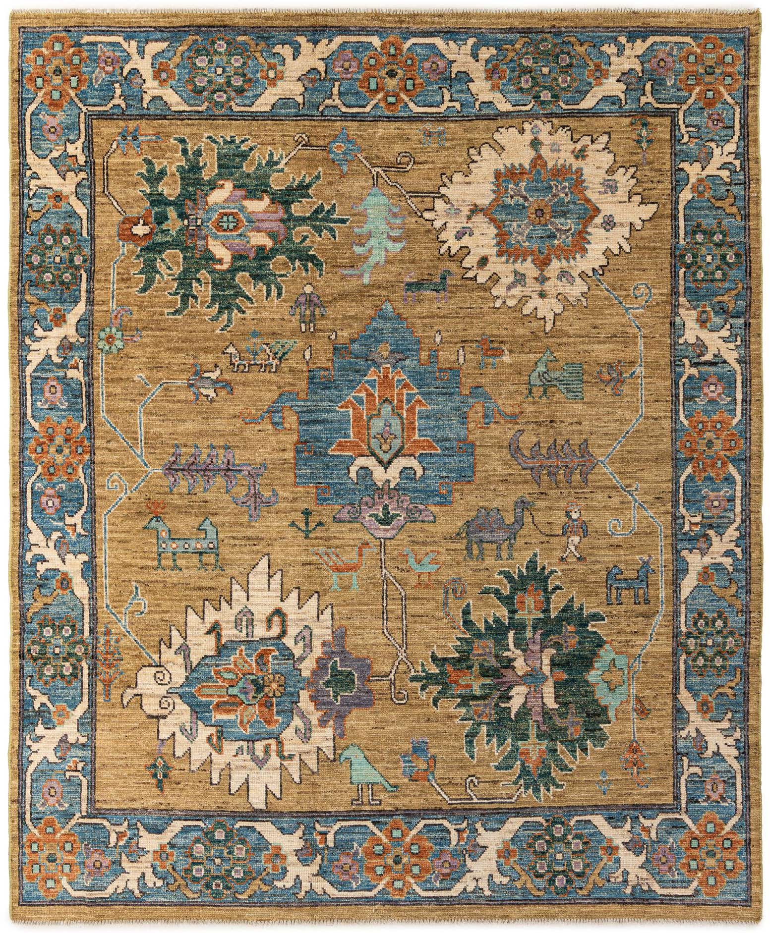 8' 5 x 9' 10 Hand Knotted Oushak Wool Rug