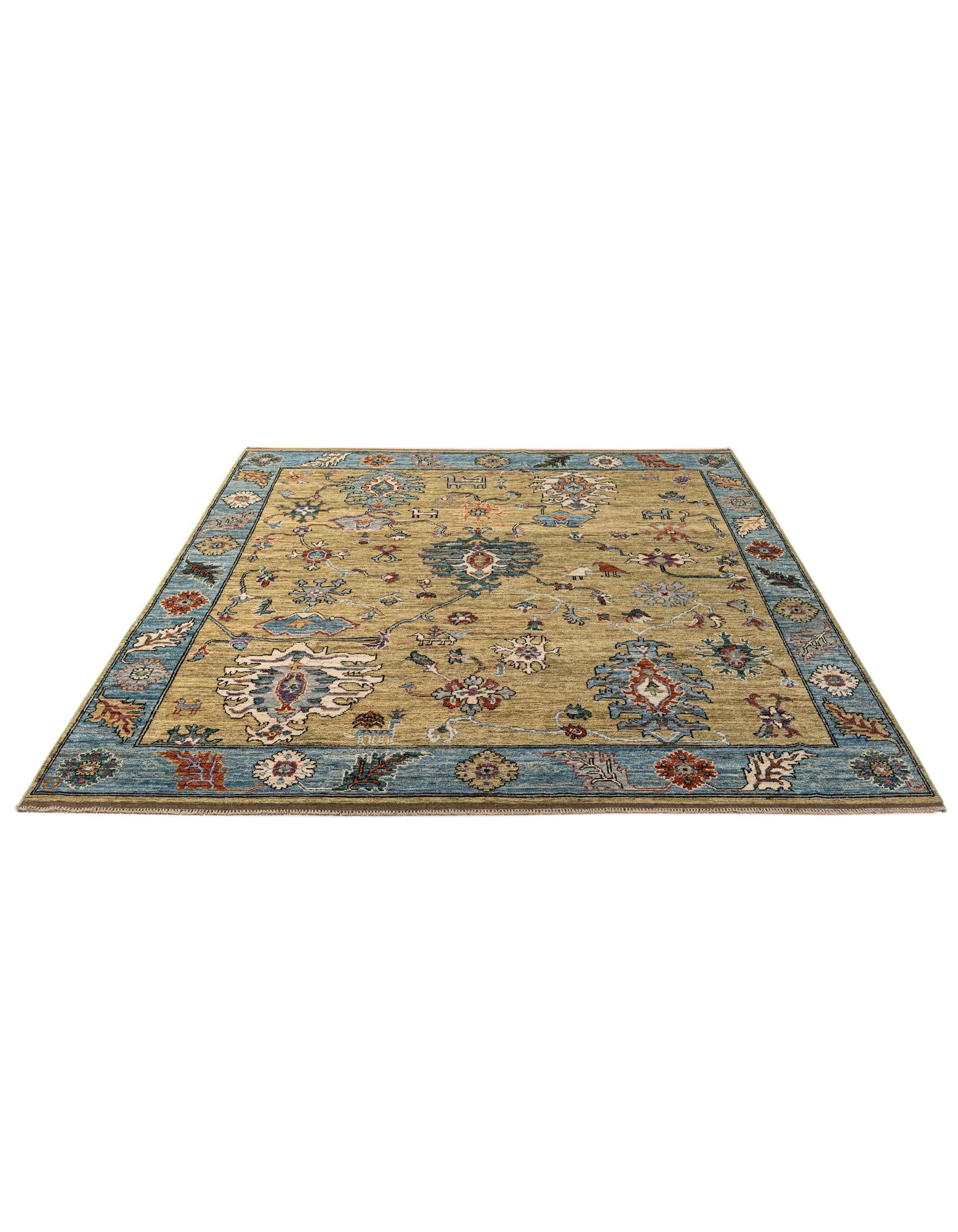 9' 2 x 11' 11 Hand Knotted Oushak Wool Rug