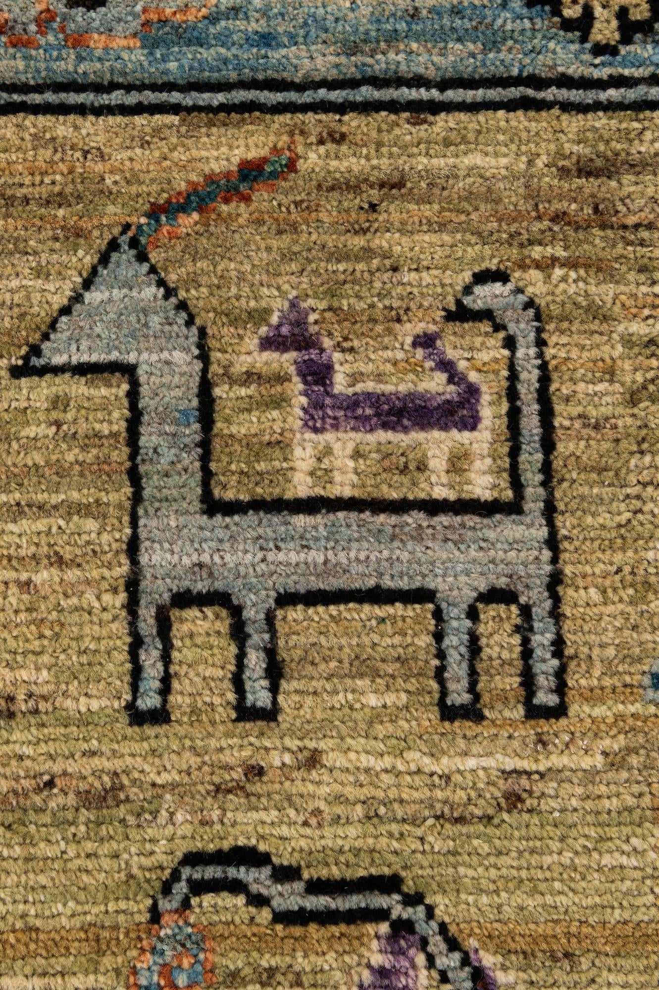 9' 2 x 11' 11 Hand Knotted Oushak Wool Rug