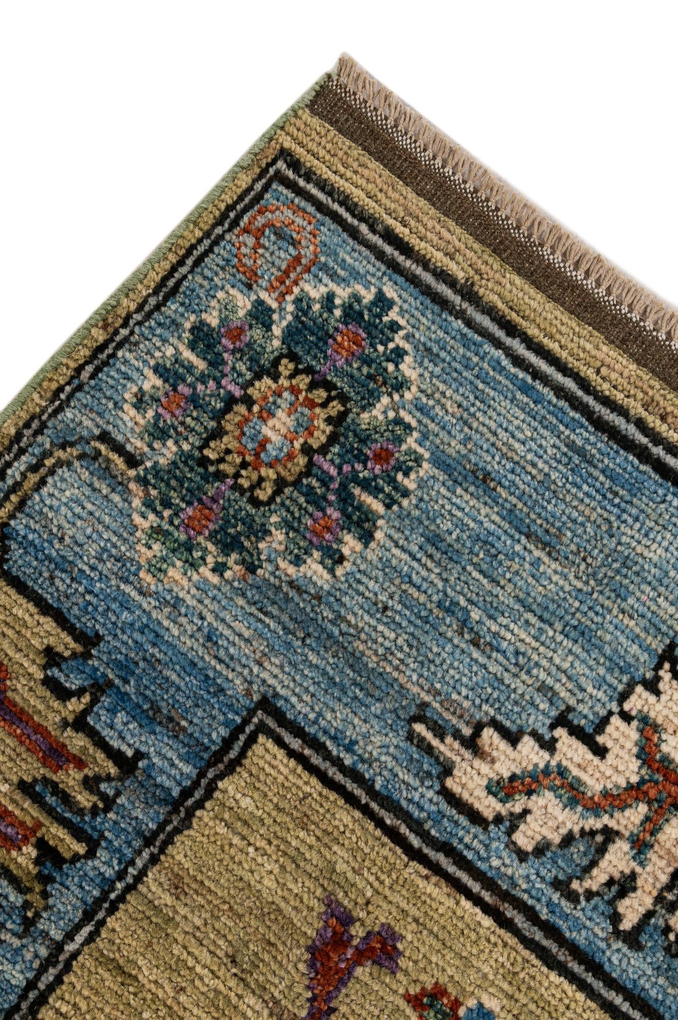 9' 2 x 11' 11 Hand Knotted Oushak Wool Rug