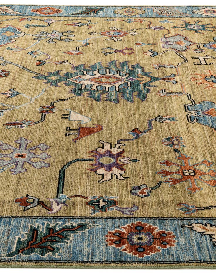 Detail image of 9' 2 x 11' 11 Hand Knotted Oushak Wool Rug