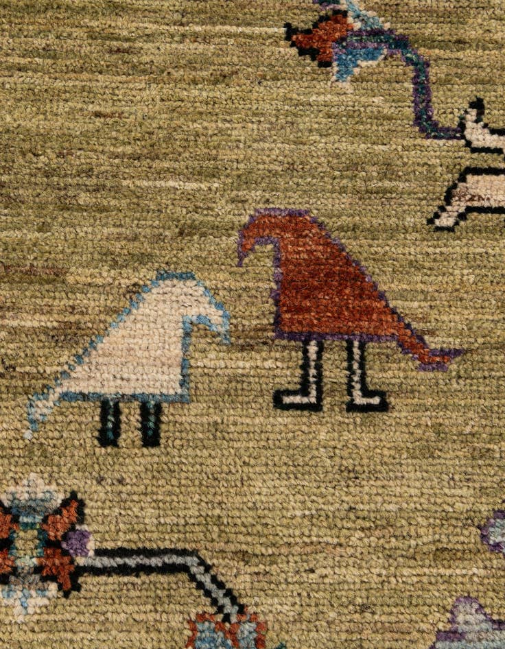 Detail image of 9' 2 x 11' 11  Hand Knotted Oushak Wool Rug