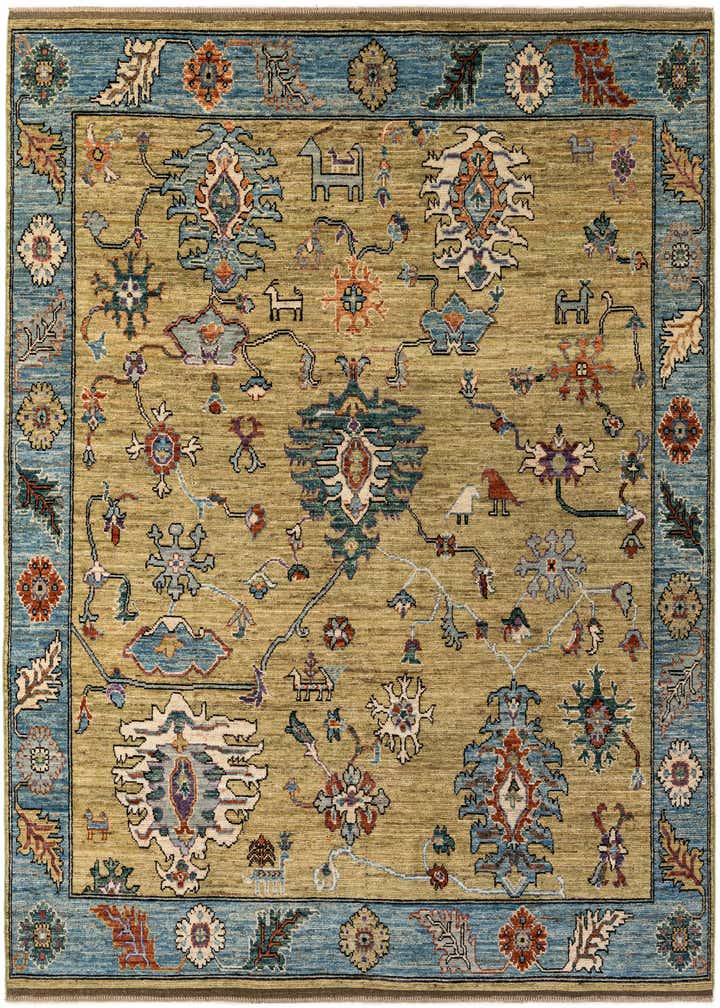 9' 2 x 11' 11 Hand Knotted Oushak Wool Rug
