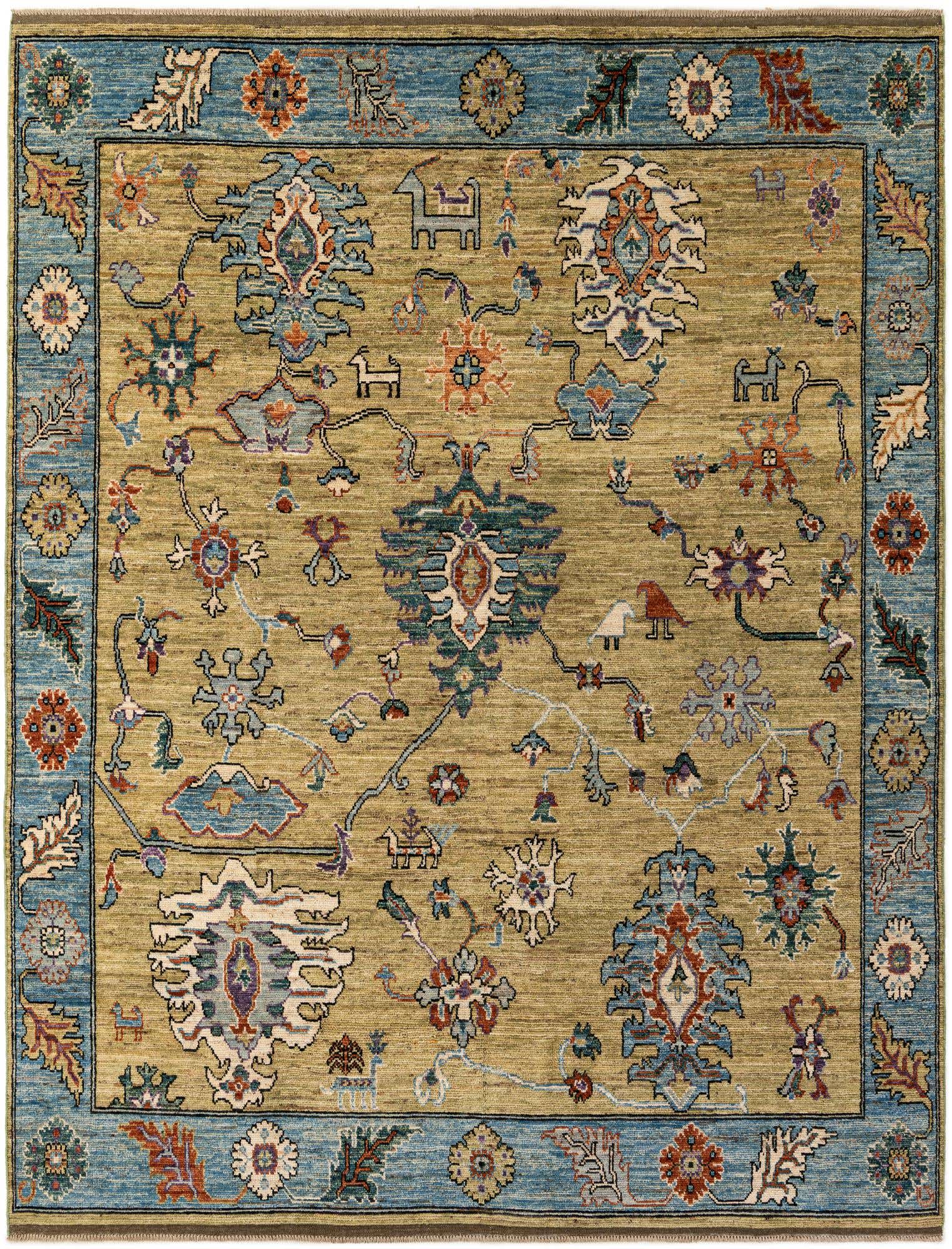 9' 2 x 11' 11 Hand Knotted Oushak Wool Rug