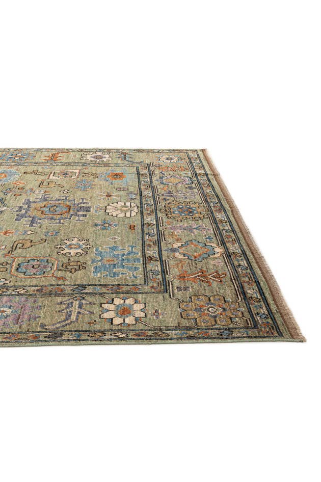 Detail image of 10' 2 x 13' 11 Hand Knotted Oushak Wool Rug