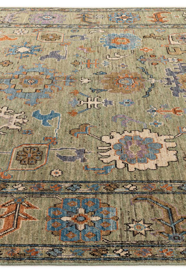 Detail image of 10' 2 x 13' 11 Hand Knotted Oushak Wool Rug