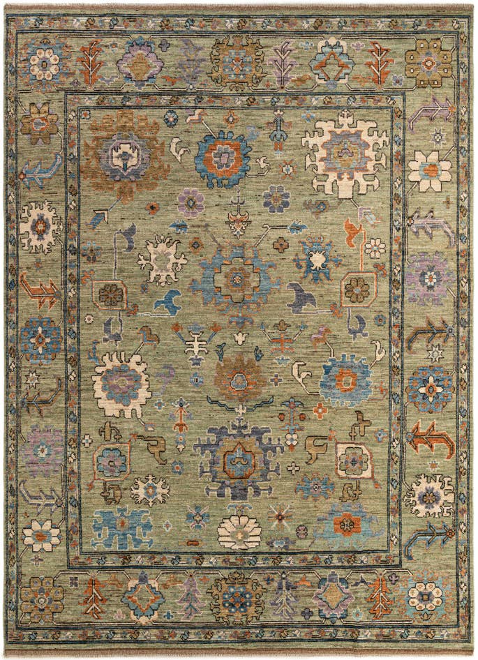 Detail image of 10' 2 x 13' 11 Hand Knotted Oushak Wool Rug