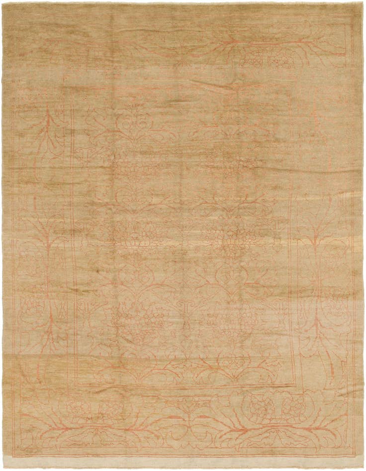 Detail image of 10' 6 x 15' 2 Hand Knotted Oushak Wool Rug