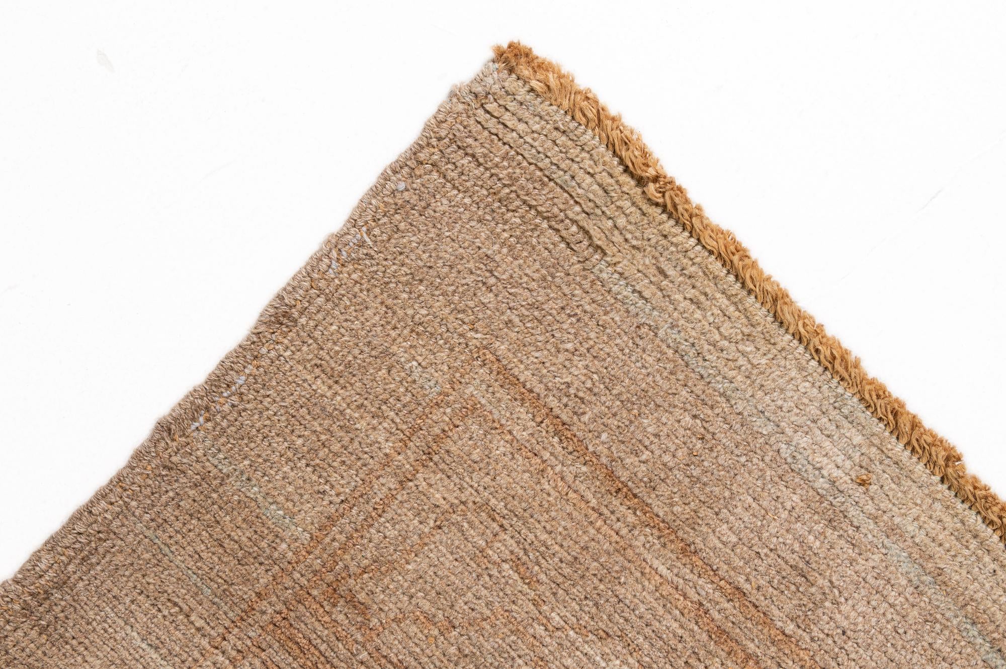 9' x 13' Hand Knotted Oushak Wool Rug