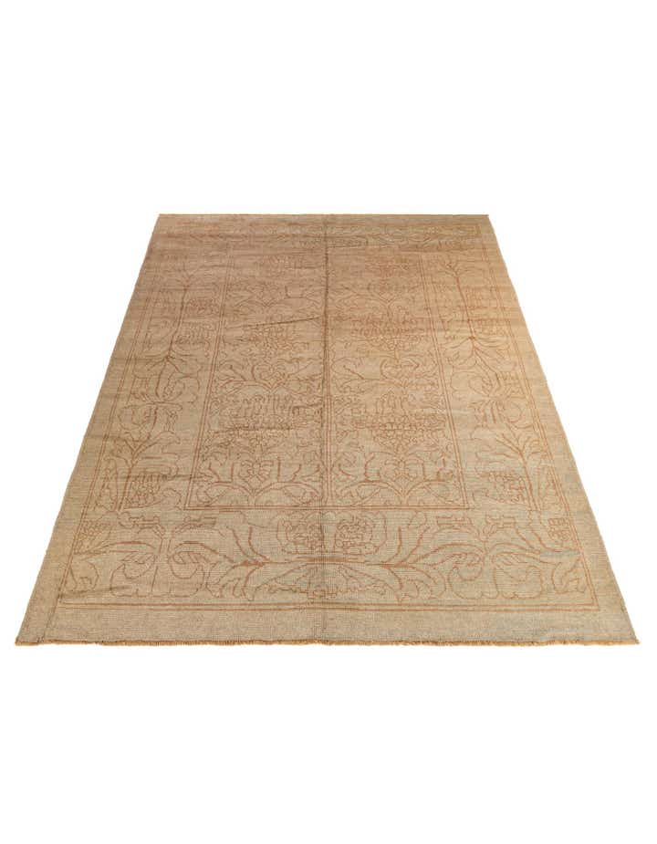 9' x 13' Hand Knotted Oushak Wool Rug