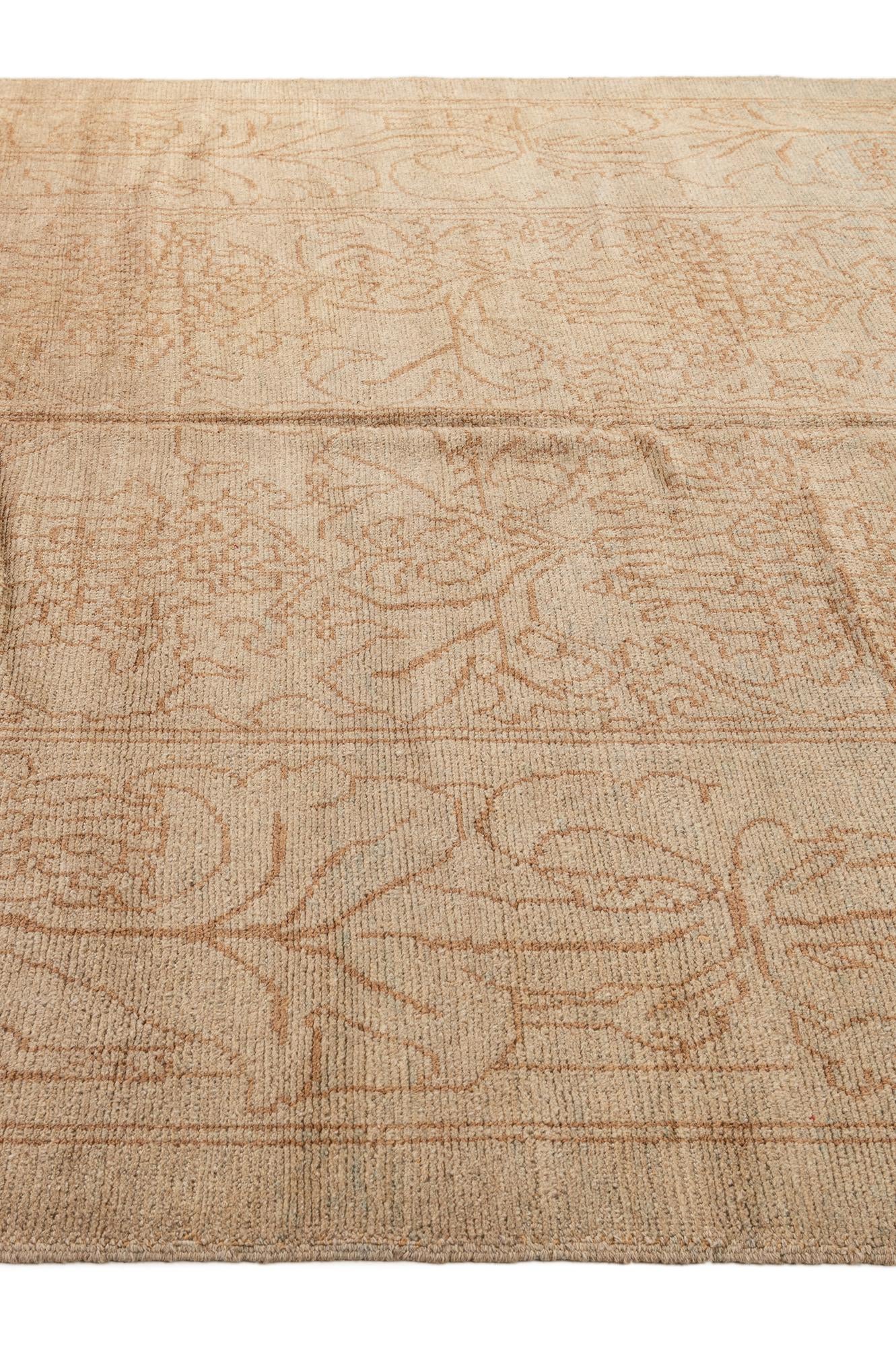 9' x 13' Hand Knotted Oushak Wool Rug