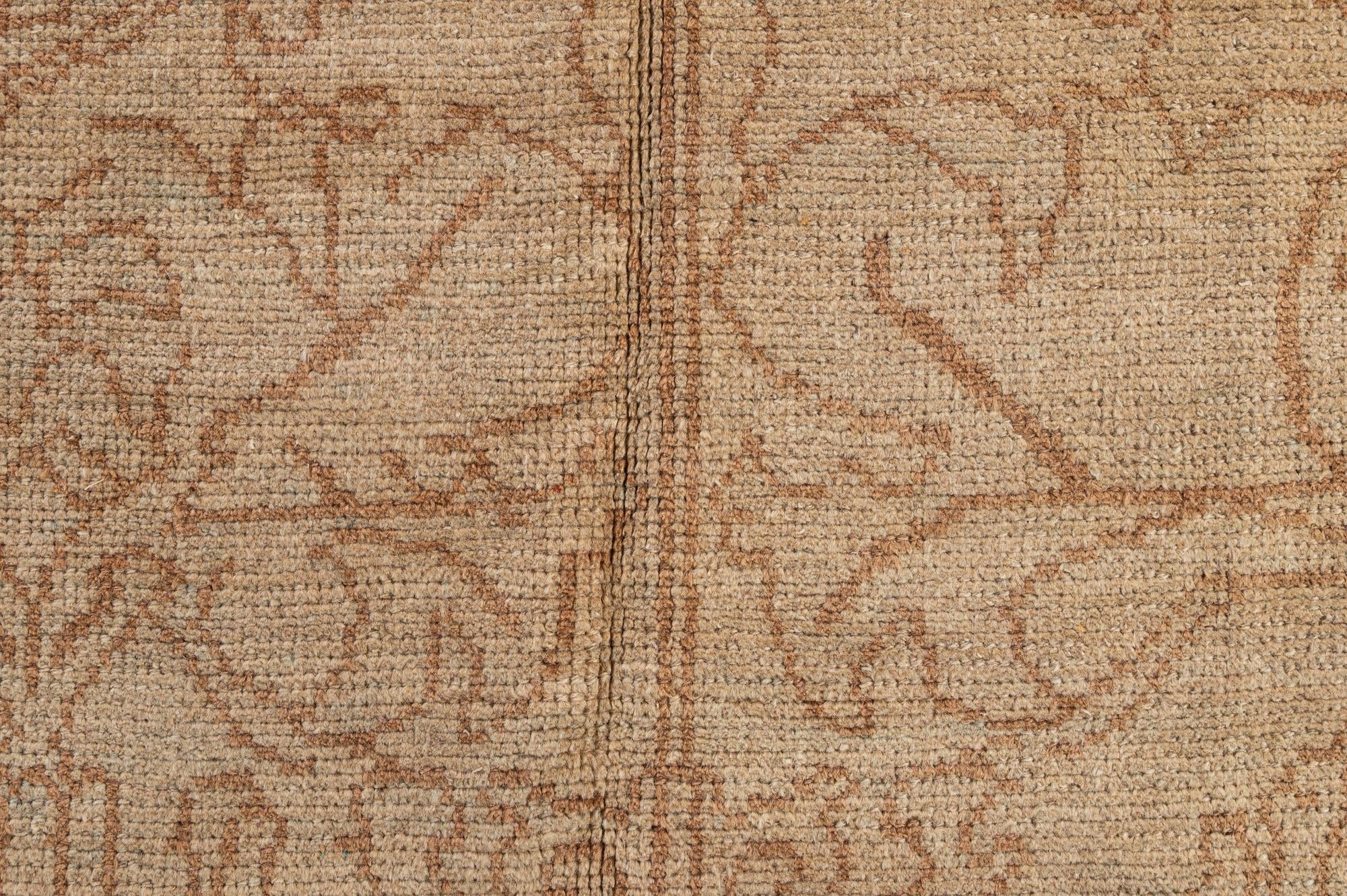 9' x 13' Hand Knotted Oushak Wool Rug