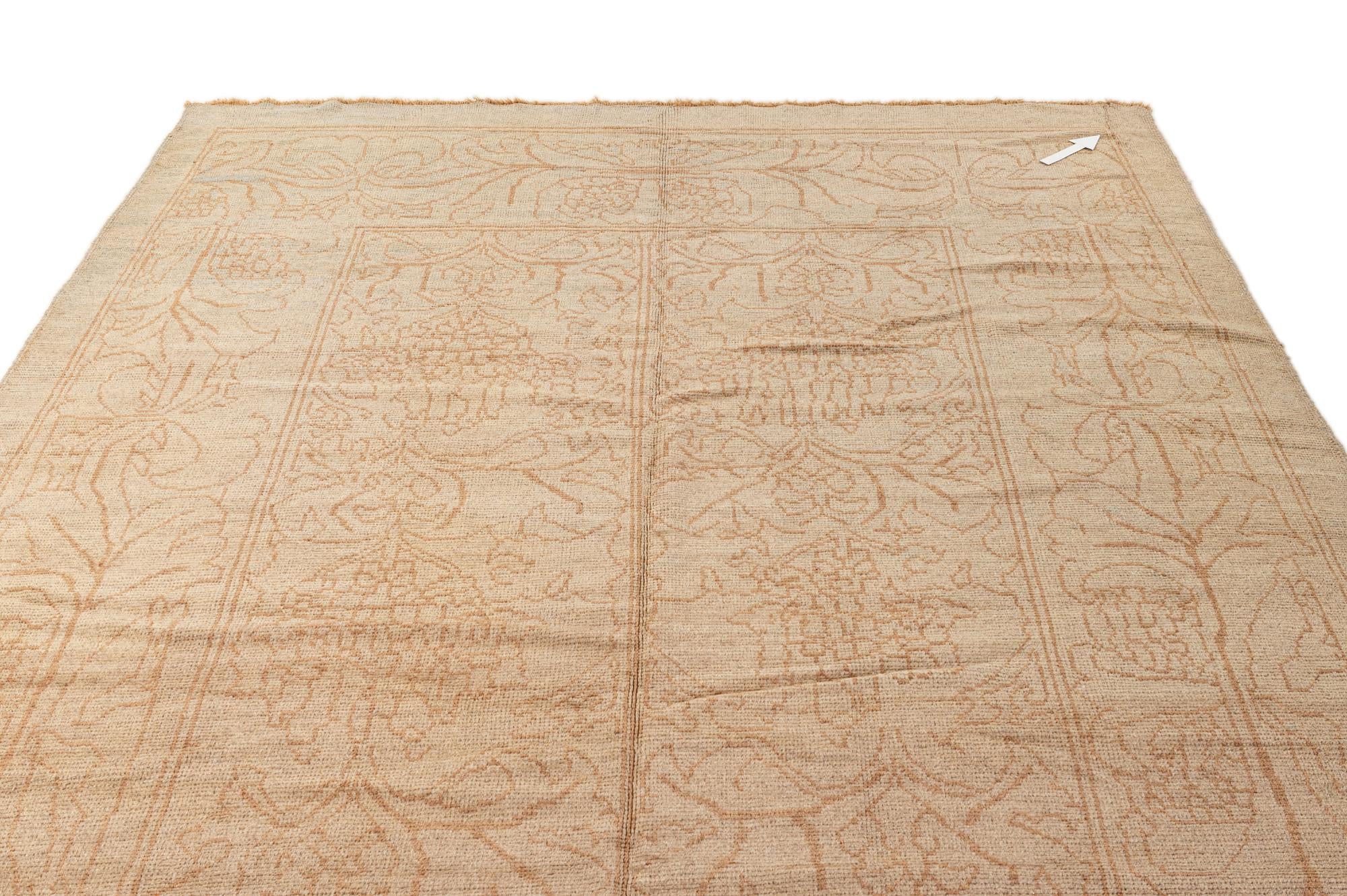 9' x 13' Hand Knotted Oushak Wool Rug