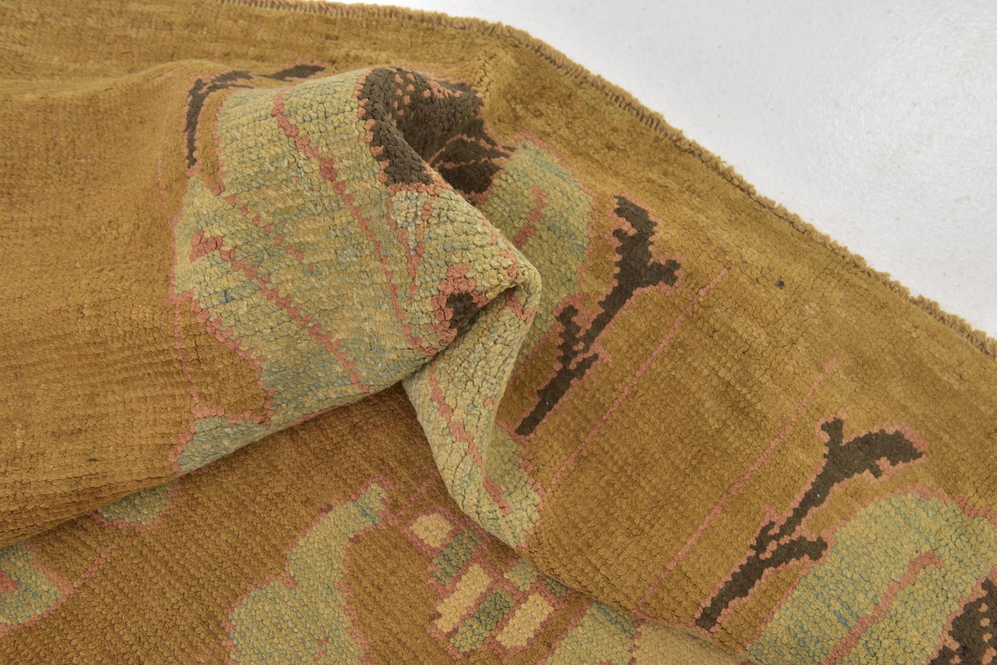 7' x 12' 4 Hand Knotted Oushak Wool Rug